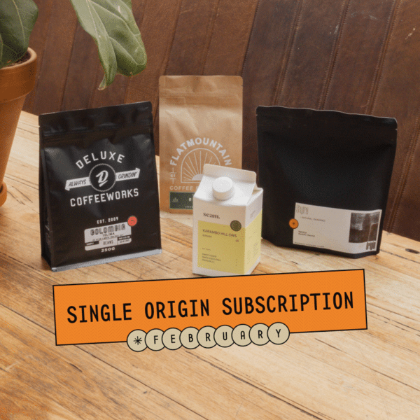 Single Origin Coffee Subscription, Coffee Subscription, Not Bad Coffee, Specialty Coffee Subscription, Origin Coffee, Flatmountain Coffee Roastery, Seam Coffee, Deluxe Coffeeworks